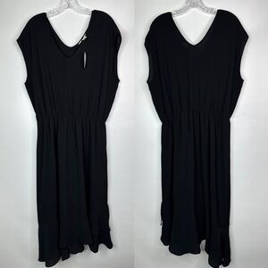 Christopher & Banks Sleeveless Lightweight Polman Black Dress Size Large NWT